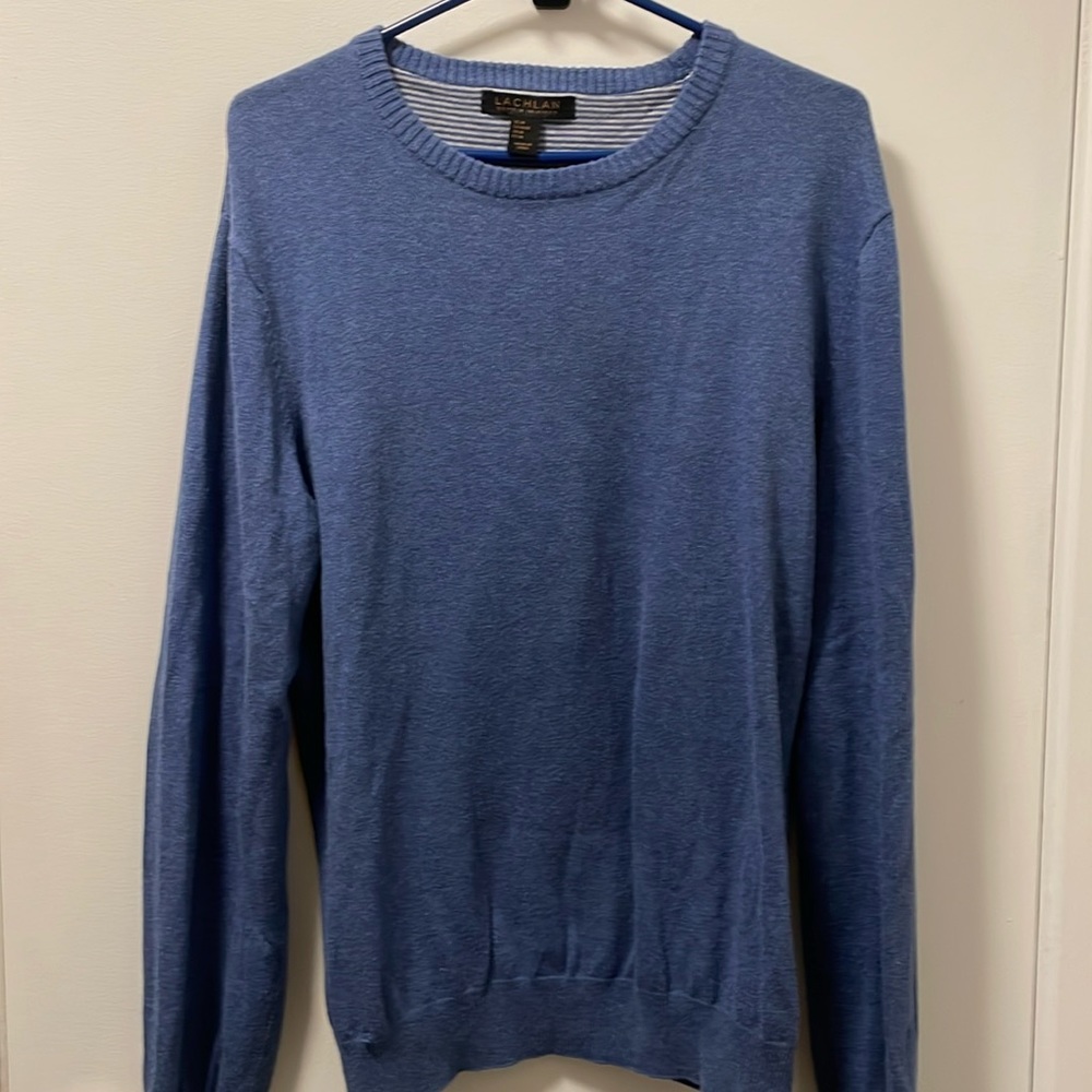 Lachlan British Inspired Blue Crew-neck Sweater Size M